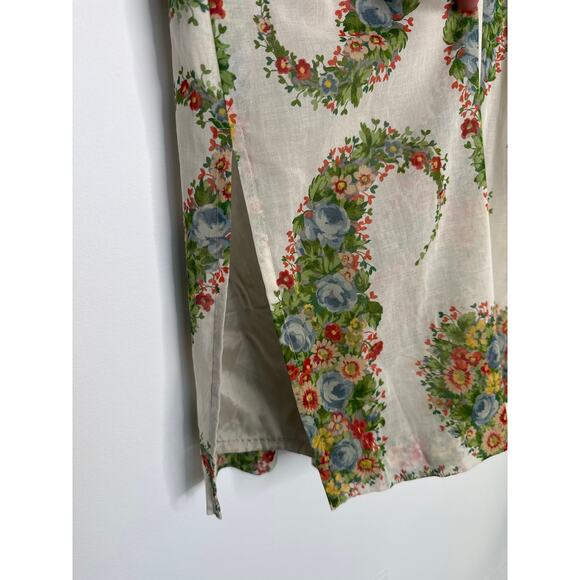 1980s Geiger Austria Floral Cotton Midi Skirt prairie folk retro Size 42 Medium - Picture 4 of 16